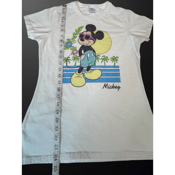 Mickey Mouse Sun Glasses Tropical TShirt Woman’s Medium Disney Vintage 80s Style - Picture 8 of 9